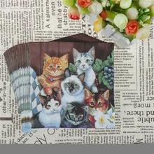20 stücke Katzen Papier Serviette Festliche Party Tissue Serviette Decoupage Hochzeit Party Baby Shower Decor(China)