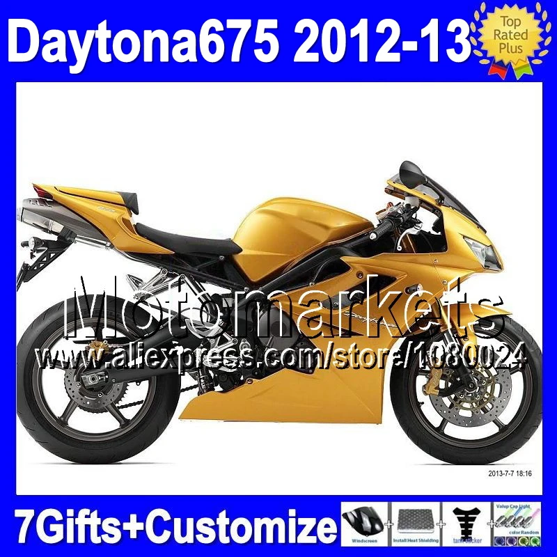 7 подарки + тело блеск золотой для TRIUMPH Daytona 675 42K72 Daytona675 12 - 13 все золото зализа