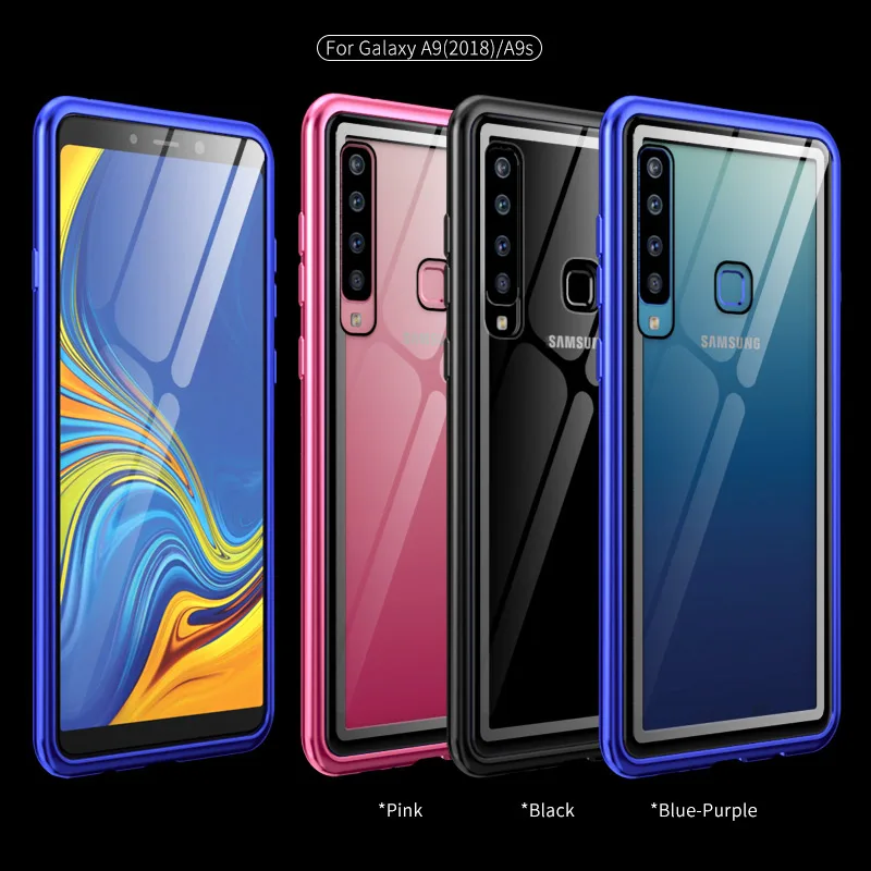 Для samsung Galaxy A9 2018 чехол рамка из металлического сплава бампер и прозрачного