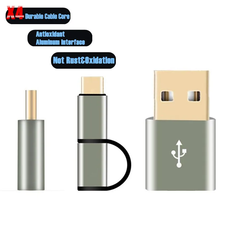 كابل بيانات usb 2.0 عالية السرعة تهمة سريع ، 2 في 1 الروبوت مايكرو و نوع-c واجهة شحن كابل لسامسونج المحمول mp3 كاميرا