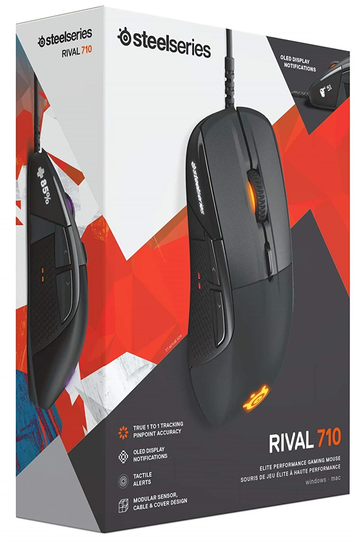 SteelSeries Rival 710 Gaming-Maus 16,000 CPI TrueMove3 Оптический сенсор oled-дисплей haptisches отзывы RGB-Beleuchtung