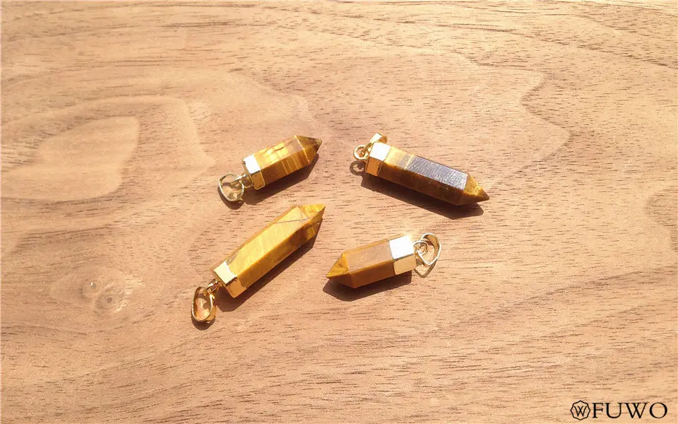Tiger Eye Stone Point Pendant 10