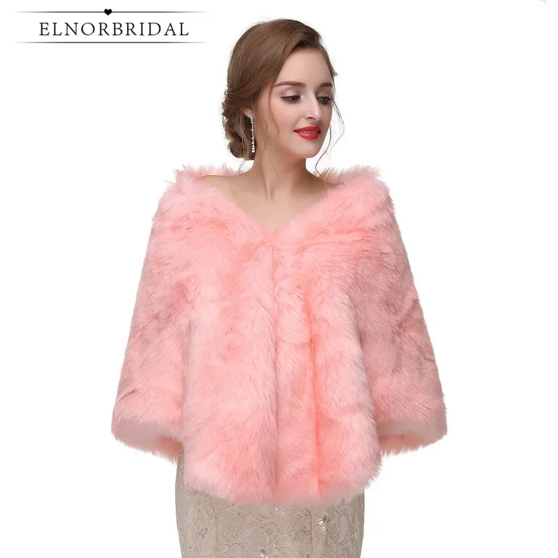 

Pink Winter Wedding Bolero For Women 2019 Elegant Wedding Dress Coat High Quality Bridal Jacket Wraps