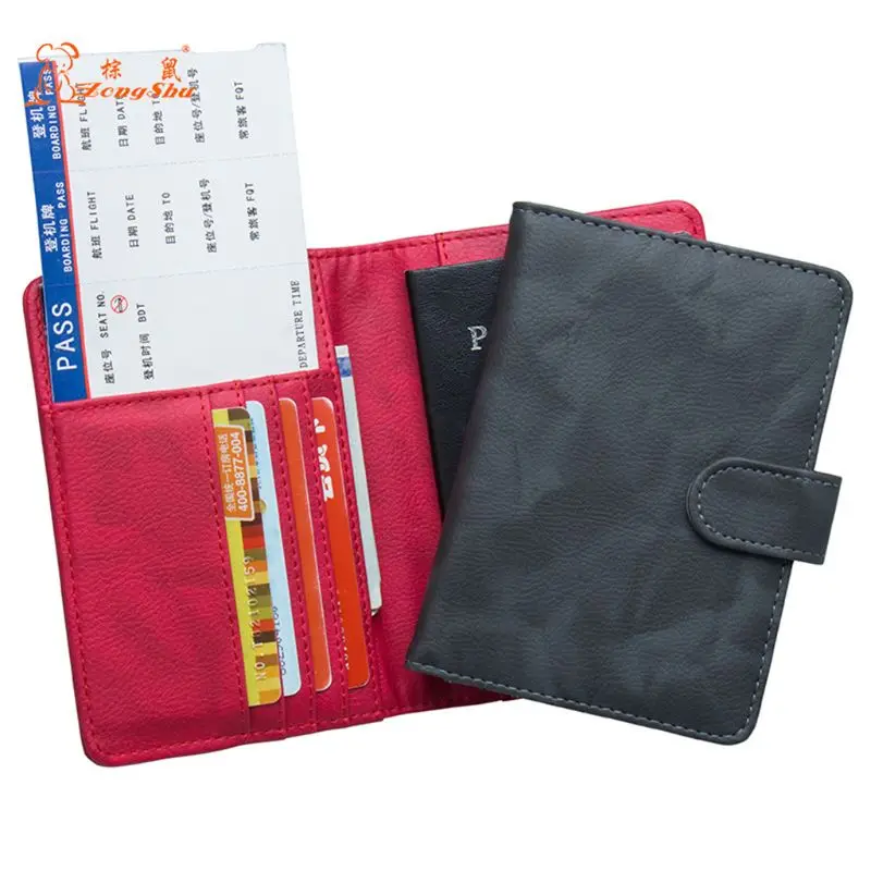 

THINKTHENDO RFID Blocking Leather Travel ID Card Organizer Passport Holder Case Cover Protector Tool 14x10.2cm