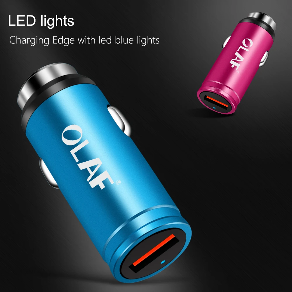 OLAF Quick Charge 3.0 Car Charger For iPhone X 5V 3A GPS Auto Tablets Charger Travel Adapter For Samsung Mobile Phone Chargers (2)