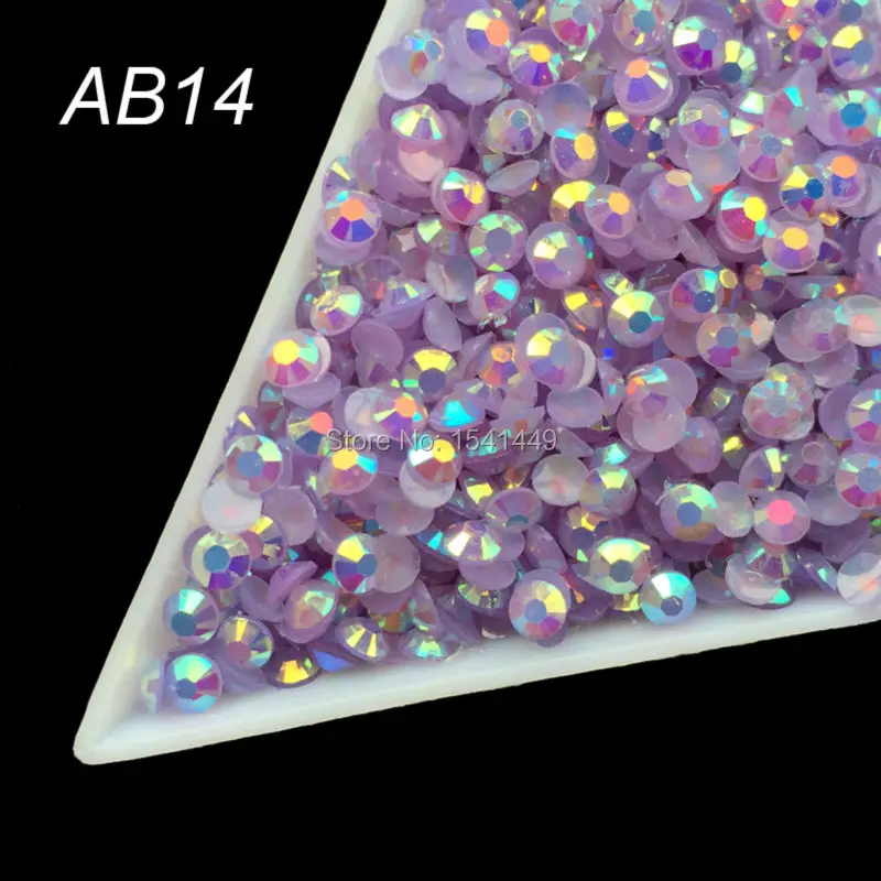 

Jelly Laser Light Purple Crystal SS12 AB 3mm Flat Back Rhinestones crystal facet resin 1000pcs/bag nail art beads AB14