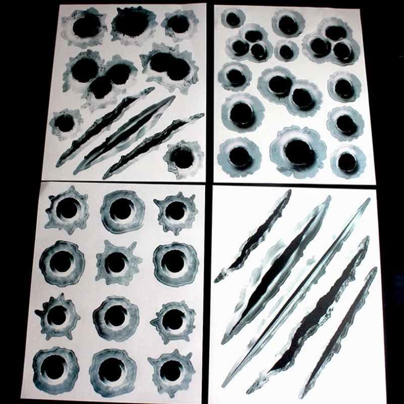 

Car Side Stickers 3D Bullet Hole Funny Decals Auto Motorcycle Decoration Sticker Car Styling For Adesivi Per Auto