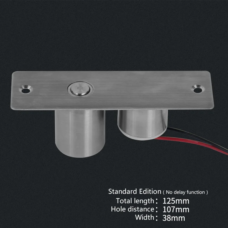 Электрический мини-замок на болтах DC12V Электромагнитный Электрический дверной замок 0.12A Простая установка из нержавеющей стали Скрытая установка NC - Цвет: 2 wires