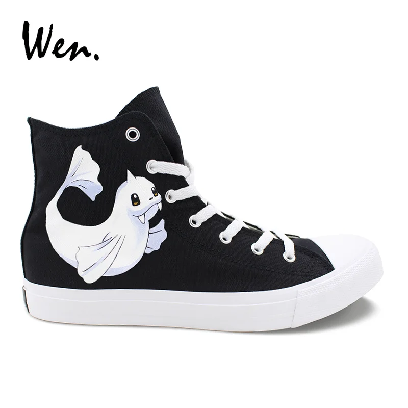 Mulheres Sapatas Lion Dewgong Plimsolls Mão Pokemon Top Sneakers Lona Shoes Homens De Anime Sea Pintado Monstro Dos High Wen Projeto Preto Das Bolso wqPgaOO