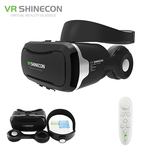 VR Shinecon 4,0 стерео Google Cardboard 3D очки смартфон Виртуальная реальность 360 шлем гарнитура для 4-5,5 'для мобильного - Цвет: whit white gamepad