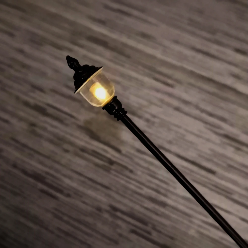 3 PCS HO Scale 12V Model Railway Lamppost LED Park Lanterns Street Lamp Model Yard Lamp 5
