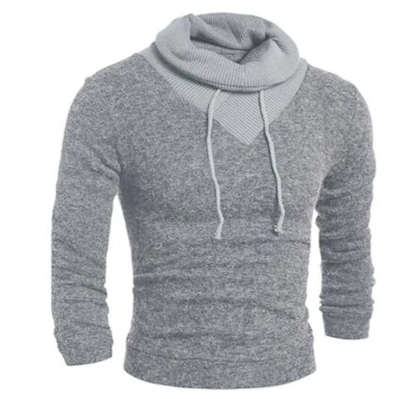 Sweater Pullover Men 2018 Male Brand Casual Slim Sweaters Classic High Collar Simple Solid Color Men Sweater