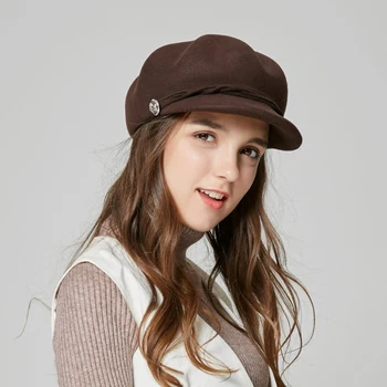 

New Arrival Fashion Beret Hat Adult Woolen Fedora Hat Girls Fashionable Visor Cap Students Leisure Travel Hat Casual Hat B-7885