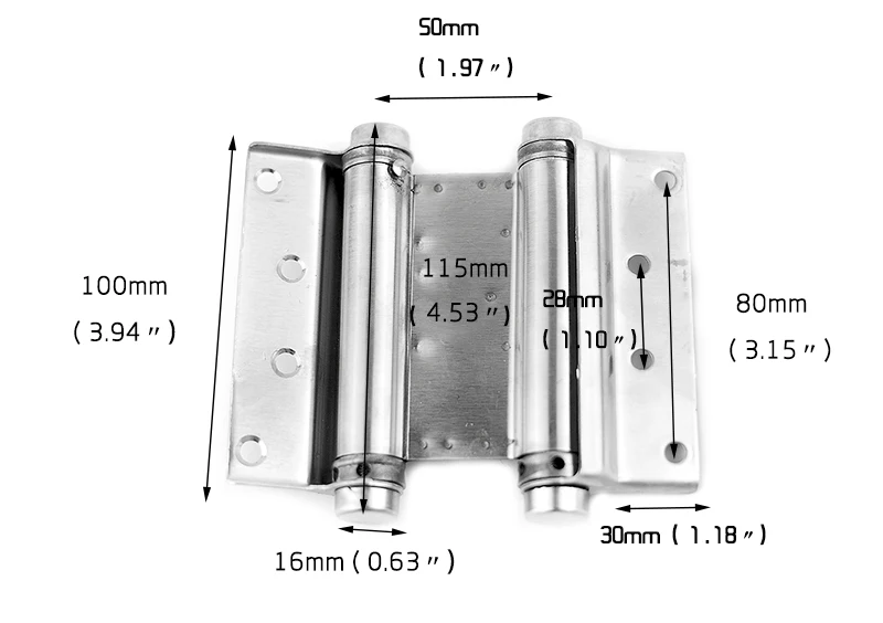 2 шт. NAIERDI 3-5 дюймов двойное действие пружинная дверная петля из нержавеющей стали отскок петли для кафе качели Западная мебельная фурнитура