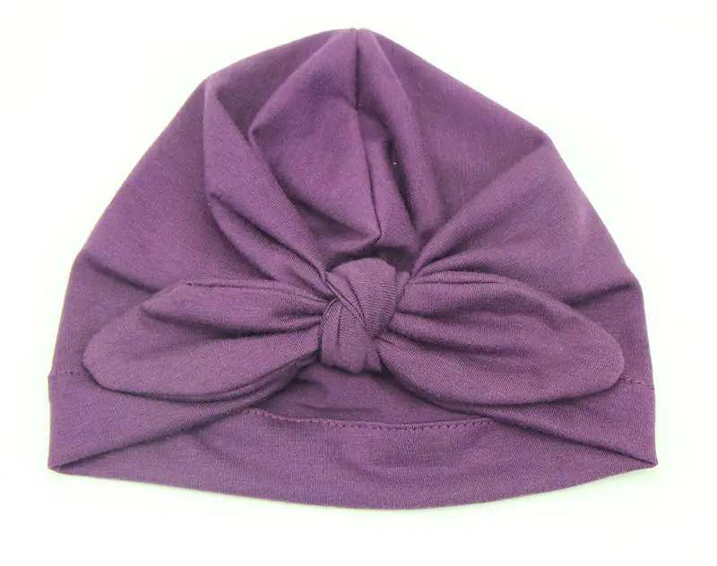 Шляпа с большим бантом, хлопковые повязки на голову для маленьких девочек, мягкий тюрбан для малышей, аксессуары для волос
