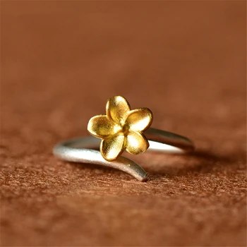 

Drop Shipping 925 Sterling Silver Cherry blossoms Open Rings For Women Fashion Lady Gift Prevent Allergy Sterling-silver-jewelry