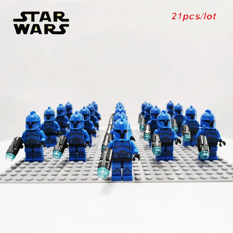 

STAR WARS Senate Commando SW614 Compatible legoees Clone Wars Custom CloneTrooper with Gun building block Kids toy 21pcs/lot NEW
