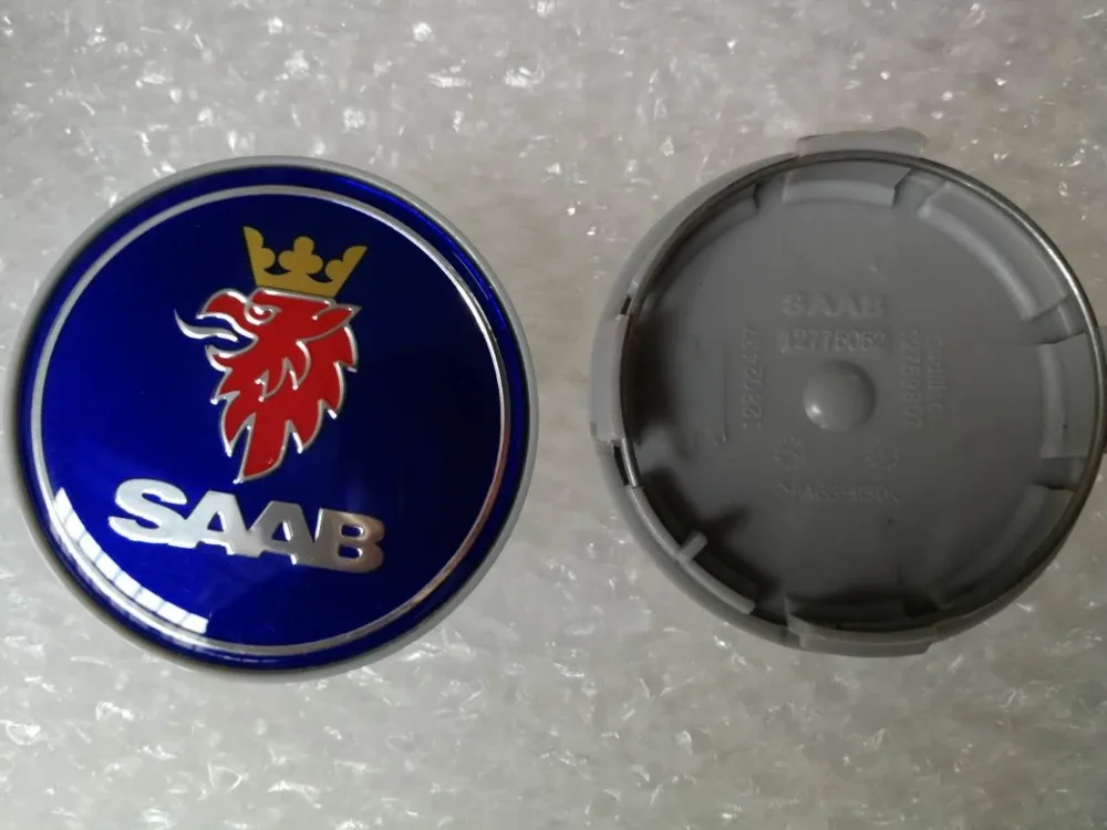 4X 63 мм синий/черный ступицы для колес колпачки с логотипом saab BJ SCS SAAB