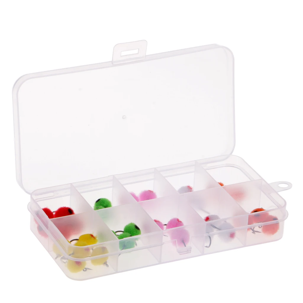 36 pcs Fly Fishing Flies Glo Bug Egg Patterns Fly Fishing Lures Artificial Fishing Tackle Box Accessories 6 Mixed Color