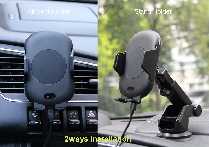 

Hyvarwey Automatic Car Fast Wireless Charger Smartphone Holder Air Vent And Stand Mount Phone Charging Tablet PC 10W iPhone 8 X