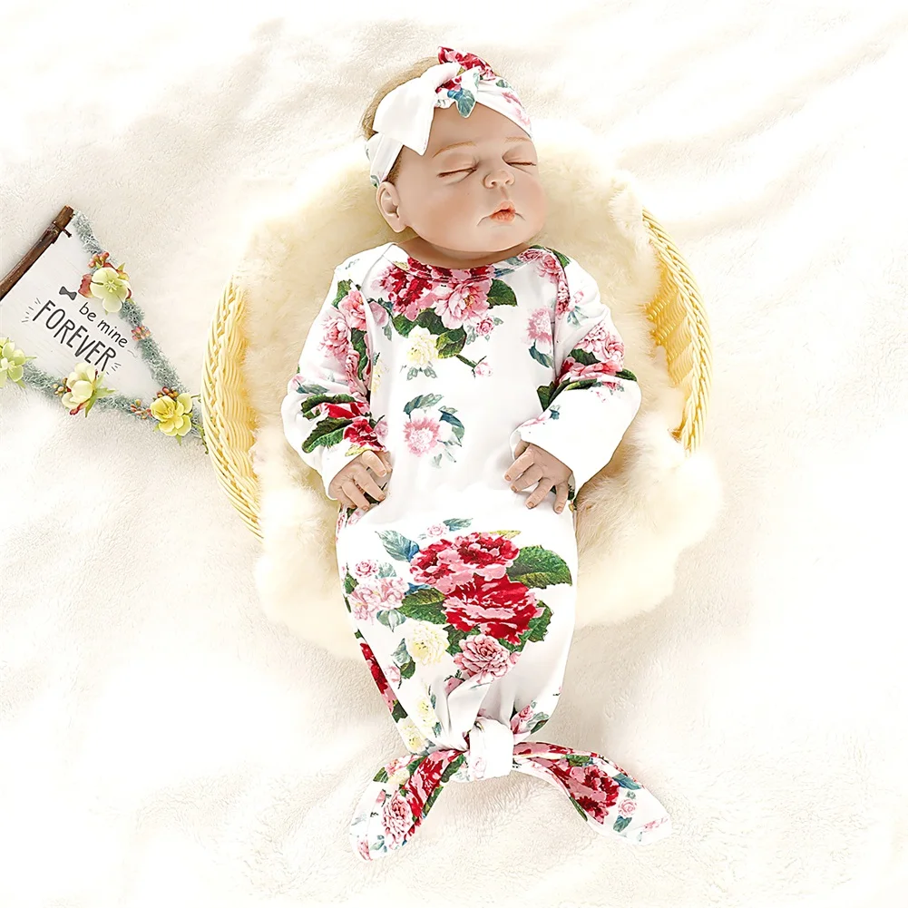 Pudcoco 2019 цветочные спальные мешки новорожденный мальчик для пеленания девочек обертывание одеяло для сна сумка + повязка на голову