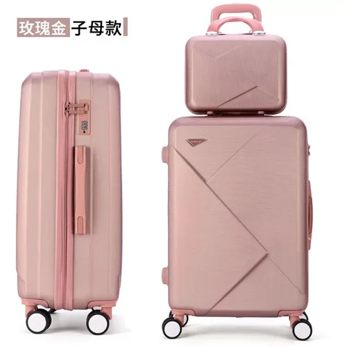 KLQDZMS 20/22/24/26/28inch retro rolling luggage sets trolley case with cosmetic bag fashion travel suitcase on wheels - Цвет: a set