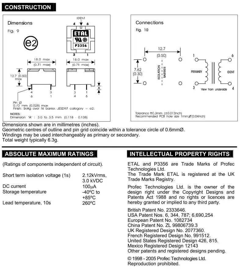 P3356 пермаллоя 600R: 600R 1:1 30 Гц-10 кГц цифровой аудио изолирующий трансформатор