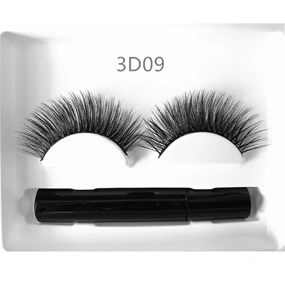 5ml Magnetic Eyeliner With False Eyelashes Set Gel Free Self- Adhesive Waterproof Liquid Eyeliner Makeup Set Natural Eyelashes - Цвет: 3D09