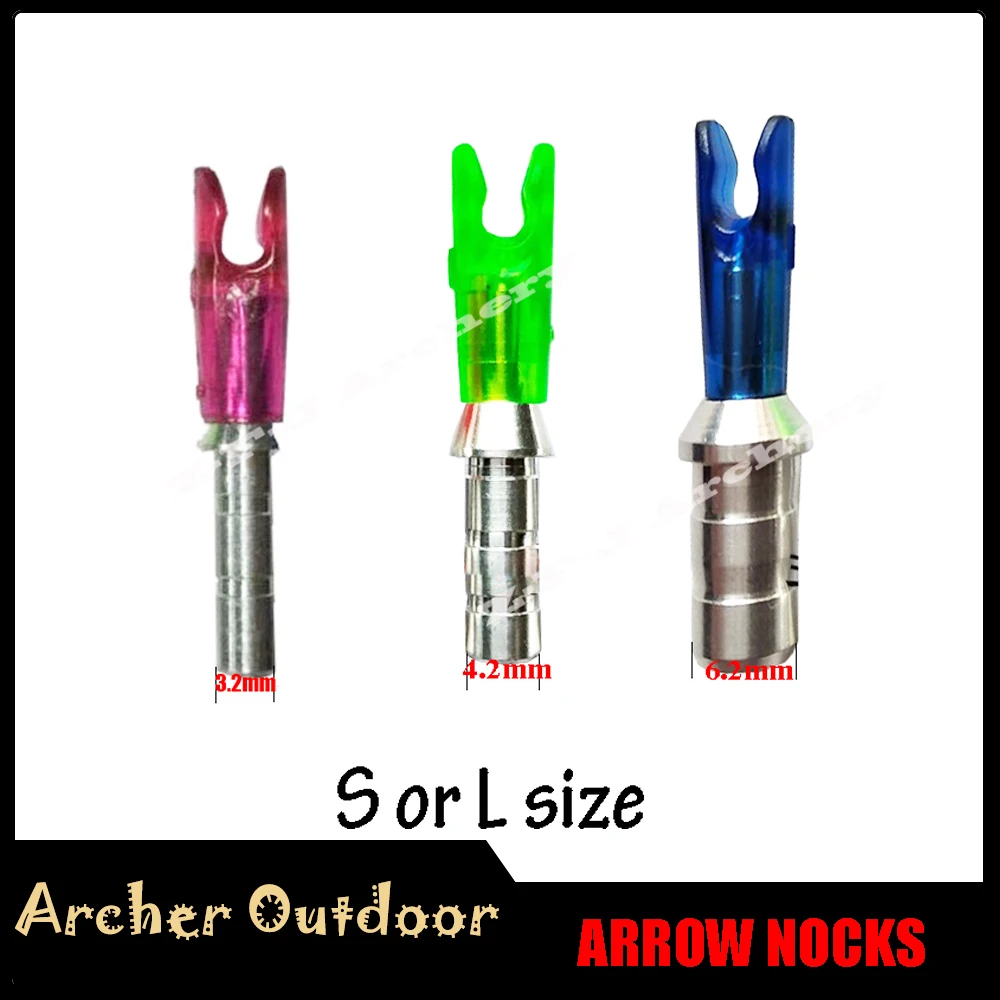12Pcs Archery Pin Nocks S L Size Arrow Nock For Shaft ID 3.2mm 4.2mm 6