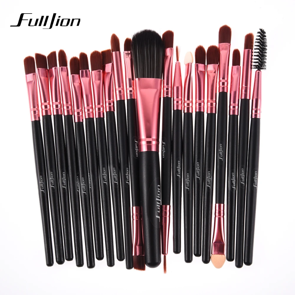 Набор кистей для макияжа Fulljion 20 шт. цвет розовый/черный|make brushes|make up brushesblack makeup brushes