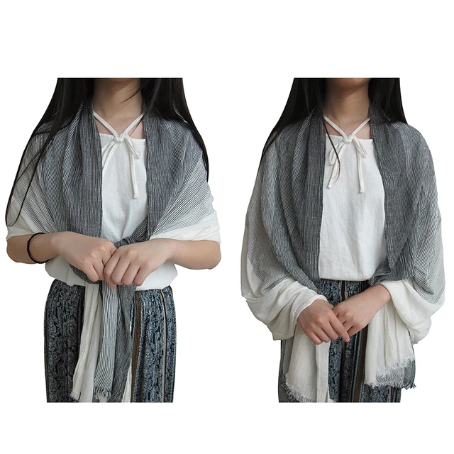 Maikun Scarf for Unisex Blend Gradient Cotton Scarves Soft Tassel Ombre Shawl Warm Bufandas for Men Women 5