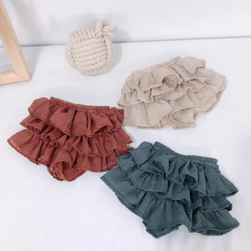 

Summer Girls Short Skirts Cute Children Baby Kids Girls Lovely Mesh Layers Design Elastic Short Skirts