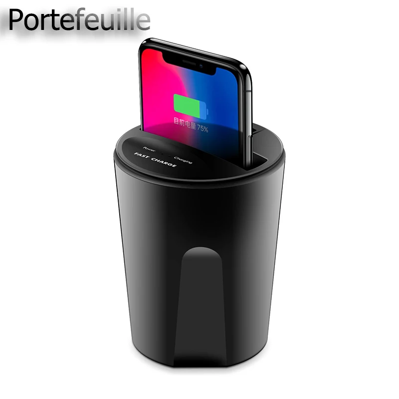 Portefeuille ци автомобиль Беспроводной Зарядное устройство Кубок для apple iphone 8 x iphonex