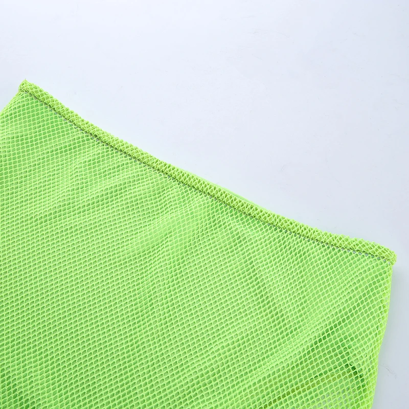 Sweetown флуоресцентный зеленый макет из двух частей прозрачная готическая юбка сетчатая Лоскутная двухслойная стимпанк мини юбки женские