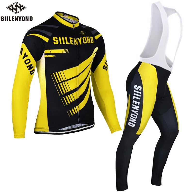 

Siilenyond Farfax Long Sleeve Winter Thermal Fleece Cycling Jerseys Bike Jersey Ropa Ciclismo Invierno MTB Bicycle Clothing Set