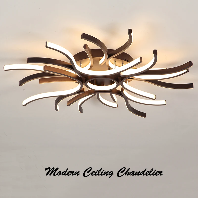 

NEO Gleam Coffee Finish Modern Led ceiling Lights For Living Room Master Bedroom White Color Home Deco Ceiling Lamp 85-265V