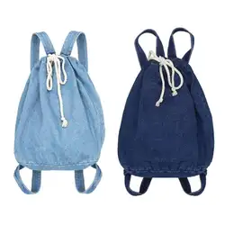 Креативный повседневный рюкзак на плечо женские джинсовые рюкзаки на кулиске портфели для подростков девочек на плечо женский рюкзак
