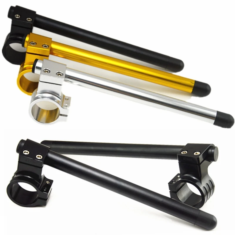 

2pcs Universal Racing Adjustable CNC 41/43/45/46/47mm Clip On Ons Riser Fork Handlebars Handle Bar Cafe Racer Motorcycle