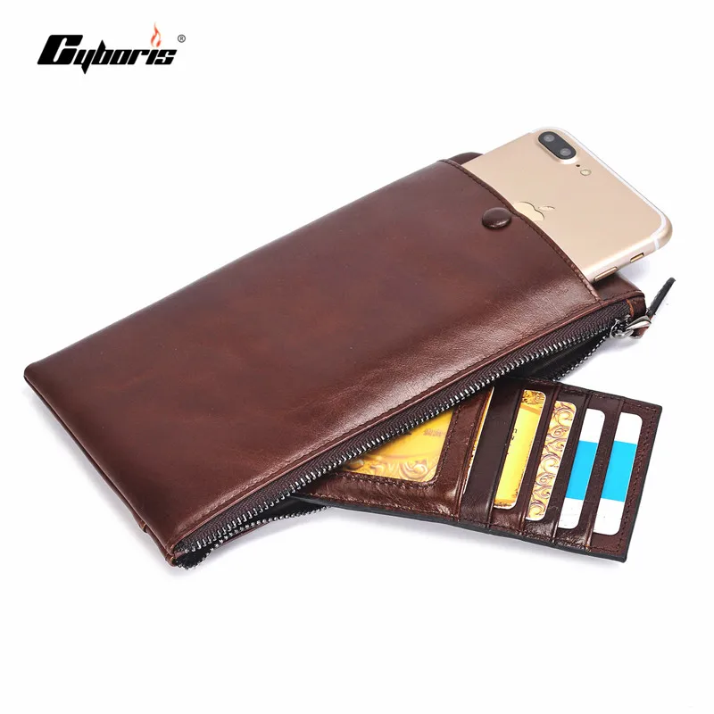

CYBORIS Genuine Leather Case for iphone X / 8 / 7 plus Wallet Real Leather Cover Purse for iphone 6s /6 plus For Smansung Pouch