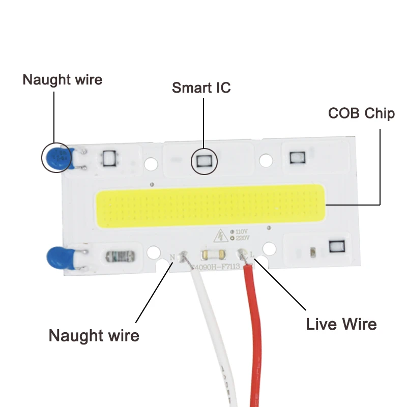 10 шт. Smart IC чип COB светильник 30 Вт 50 Вт 70 Вт 100 220V светодиодный матричный потолочные светильник COB диод нет необходимости в драйвере открытый светильник ing DIY Спортивные светильник