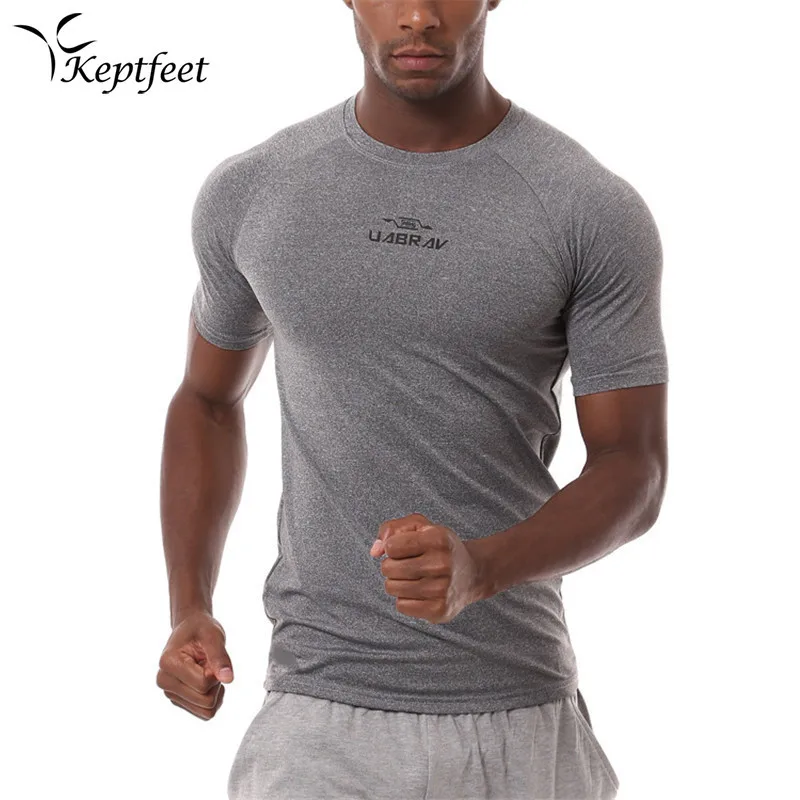 

Men's Summer Outdoor Sports T-shirts Tight Breathable Compression Shirt Short Sleeves Round Neck Running T-shirt Gyms Clothing