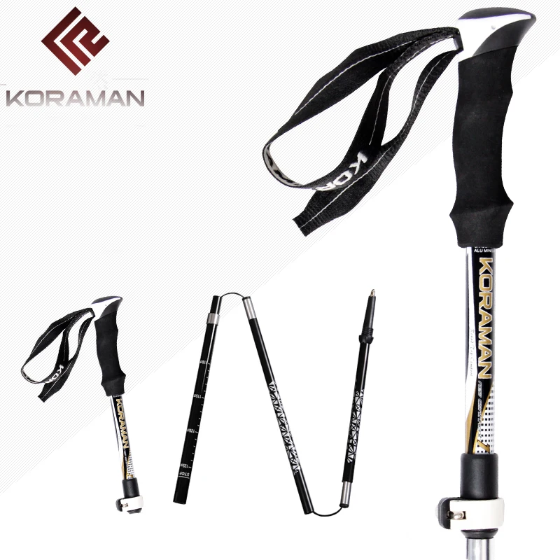 KORAMAN new Outdoor hiking stick lightweight telescopic outer locking