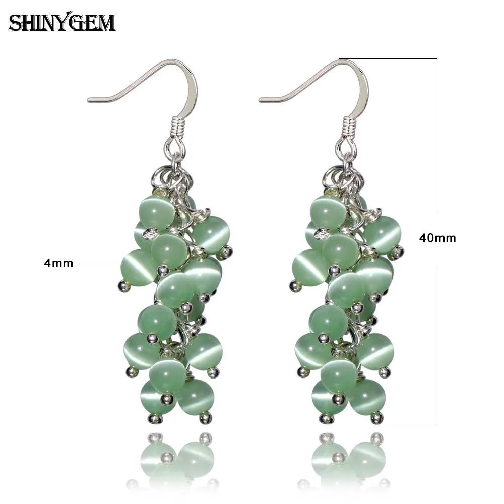 ShinyGem модные разноцветные Круглые серьги из бисера с кошачьим глазом 4 мм милые
