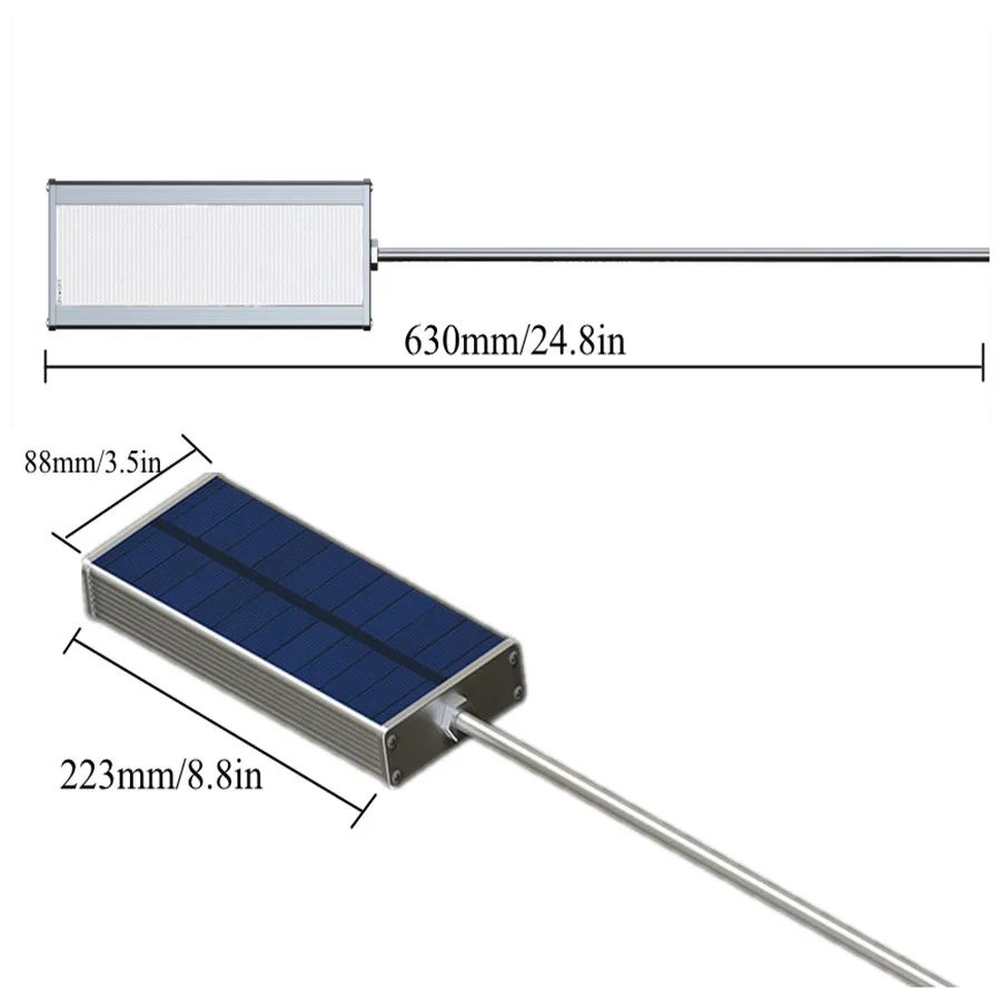 Садовый Солнечный датчик 48 Светодиодный светильник 800LM высокий светильник водонепроницаемый наружный настенный светильник безопасности Точечный светильник СВЧ радар движения