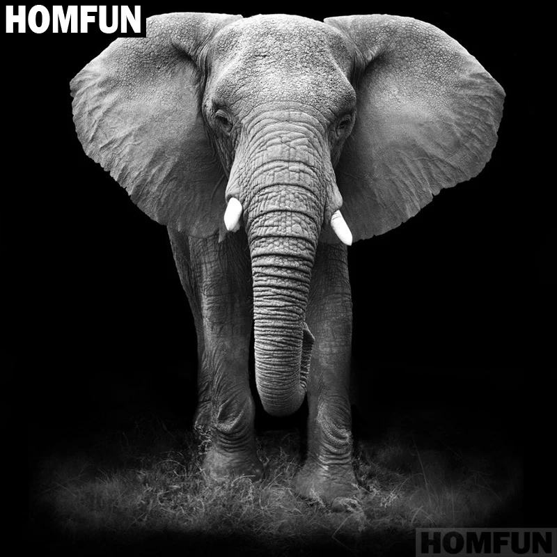 

HOMFUN Full Square/Round Drill 5D DIY Diamond Painting "Animal elephant" 3D Embroidery Cross Stitch 5D Decor Gift A01318