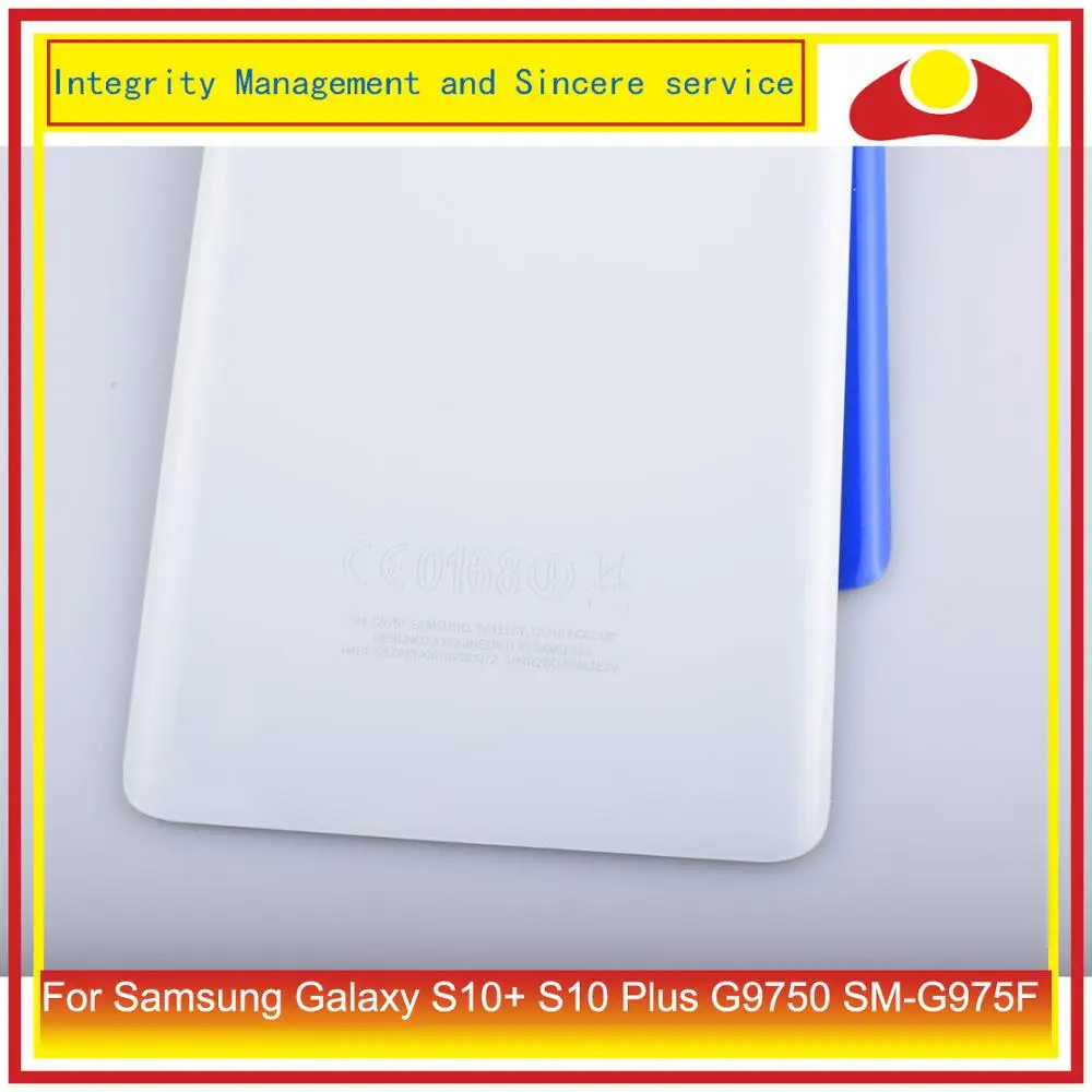 10 шт./лот для Samsung Galaxy S10 + Plus G9750 SM G975F корпус батарейного отсека задняя стеклянная
