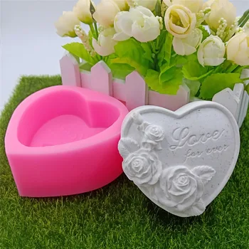 

3D Heart Soap Molds Silicone Soap Mold Decorating Rose Chocolate Mold Sugar Craft Mold