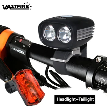 

2400 LM Front Bike Light USB/Thread Interface 2XML U2 Cycling Lamp 5 Modes Headlight with Battery and Charger