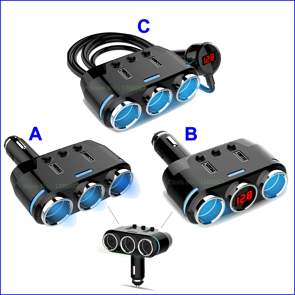 12/24V 100W 5V 3.1A разветвитель автомобильного прикуривателя с зарядных порта USB для автомобиля Зарядное устройство автомобильный разъем прикуривателя с USB зарядная розетка