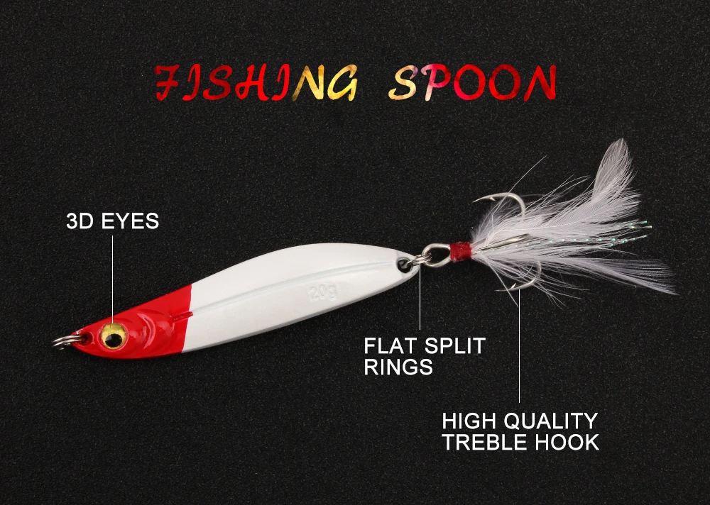 Spinpoler Vertical Jigs Laser Slow Jigging Lure Metal Fishing Casting Spoons 5 Colors 7g 10g 15g 20g Weights, Pack Of 2  (1)